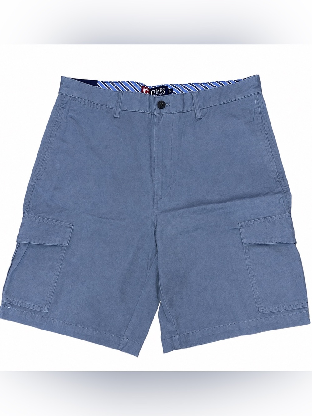 Chaps Men's Cargo Shorts Slate Blue Size 34 NWT Classic Cotton Utility